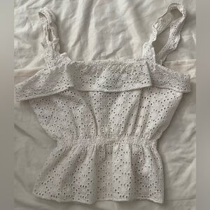 7 For All Mankind White Eyelet Blouse